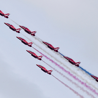 Buy canvas prints of  Red Arrows - new 2015 Tails by Keith Campbell