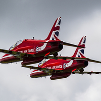 Buy canvas prints of Red Arrows Close Formation by Keith Campbell