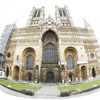 Buy canvas prints of  Lincoln Cathedral - colour version. by Keith Campbell