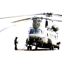 Buy canvas prints of  Chinook preparing for flight. by Keith Campbell