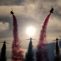 Buy canvas prints of  Red Arrows Enid Formation by Keith Campbell