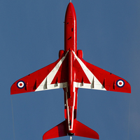 Buy canvas prints of  Red Arrow climbing skywards - profits to RAFBF. by Keith Campbell