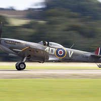 Buy canvas prints of  Spitfire TE311 landing - colour version. by Keith Campbell