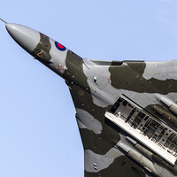 Buy canvas prints of  Vulcan XH558 - names in the bomb bay by Keith Campbell