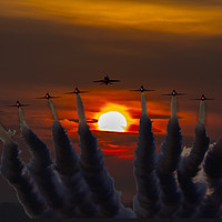 Buy canvas prints of Red Arrows head-on by Keith Campbell
