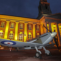 Buy canvas prints of RAF Cranwell Officers Mess Spitfire by Keith Campbell