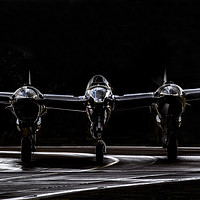 Buy canvas prints of Silver P-38 Lightning head-on by Keith Campbell