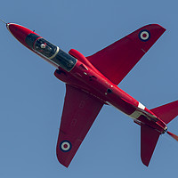 Buy canvas prints of Red Arrows Hawk XX177 topside by Keith Campbell
