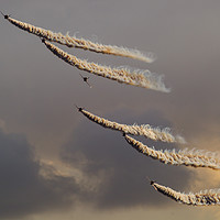 Buy canvas prints of Red Arrows - Six at Sundown by Keith Campbell