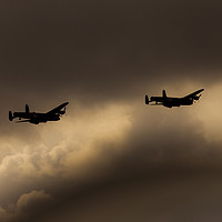 Buy canvas prints of Lancaster Pair at Sunset by Keith Campbell