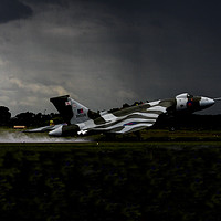 Buy canvas prints of Vulcan XH558 launching by Keith Campbell