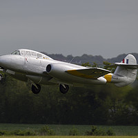 Buy canvas prints of GLoster Meteor landing by Keith Campbell