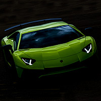 Buy canvas prints of Green Lamborghini by Keith Campbell