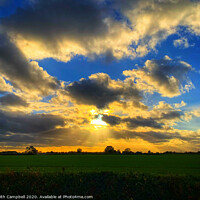 Buy canvas prints of Lincolnshire Countryside Sunset by Keith Campbell