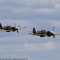Buy canvas prints of RAF Spitfire Pair by Keith Campbell