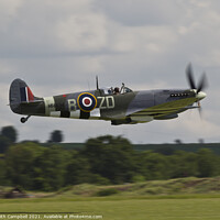 Buy canvas prints of Low level RAF Spitfire by Keith Campbell