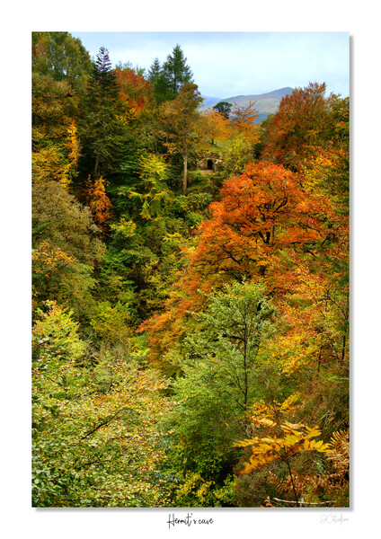 Hermit's cave, Aberfeldy in  autumn, Scotland Picture Board by JC studios LRPS ARPS