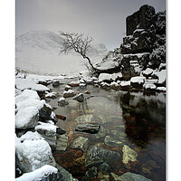Buy canvas prints of A waterfall in the snow by JC studios LRPS ARPS