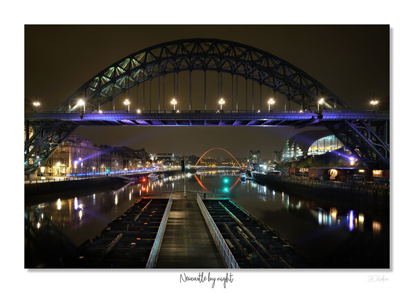 Newcastle by night Picture Board by JC studios LRPS ARPS