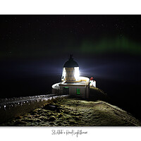 Buy canvas prints of St Abbs lighthouse and aurora by JC studios LRPS ARPS