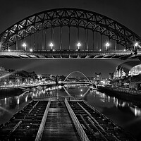 Buy canvas prints of Newcastle at night in mono black and white by JC studios LRPS ARPS