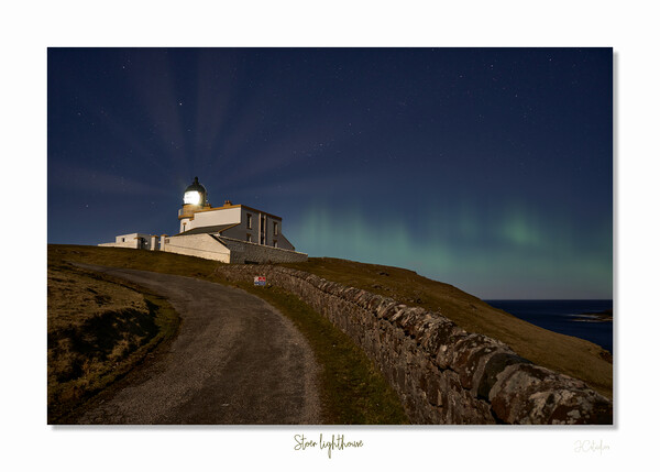 Stoer lighthouse aurora Picture Board by JC studios LRPS ARPS