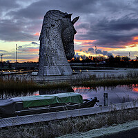 Buy canvas prints of The Kelpies at dawn Scotland  by JC studios LRPS ARPS