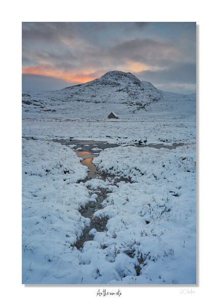 As the suns sets. Croft in the beautiful Scottish highlands in full winter coat. Picture Board by JC studios LRPS ARPS