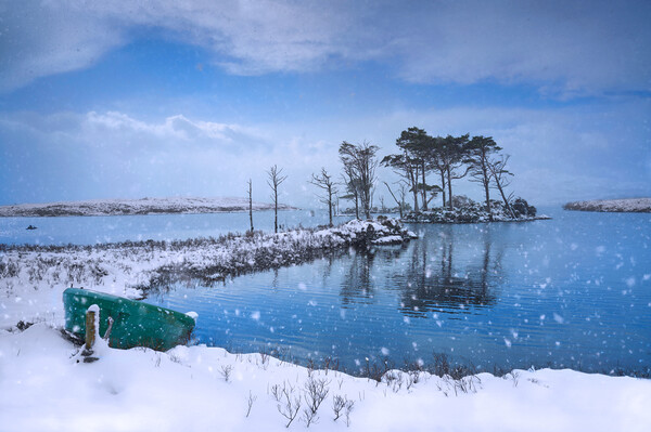 Snowing at loch Assynt in Scotlnd Picture Board by JC studios LRPS ARPS