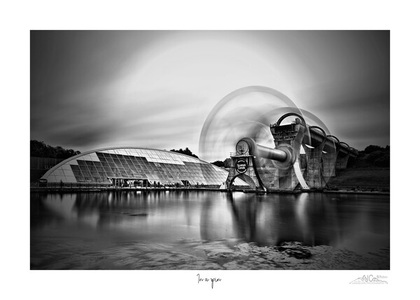 In a spin Falkirk wheel mono long exposure Picture Board by JC studios LRPS ARPS