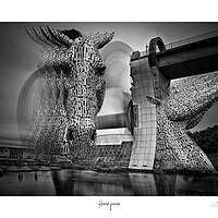 Buy canvas prints of Kelpies and Falkirk Wheel Unveiled by JC studios LRPS ARPS