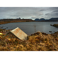Buy canvas prints of Boat and boathouse Assynt Scotland by JC studios LRPS ARPS