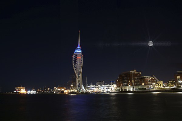  Portsmouth at night. Large Canvas by JCstudios Picture Board by JC studios LRPS ARPS