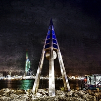 Buy canvas prints of  Portsmouth Harbour by night. JCstudios 2014 by JC studios LRPS ARPS