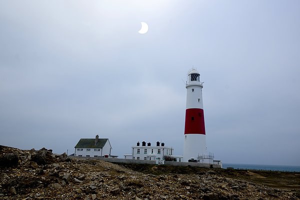  Eclipse over Portland Lighthouse in Dorset by JCs Picture Board by JC studios LRPS ARPS