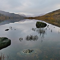 Buy canvas prints of Loch Arklet reflection and snow capped Mountains by JC studios LRPS ARPS