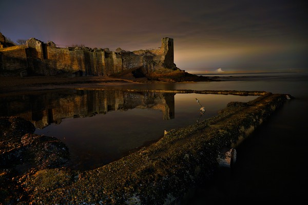 St Andrews castle at midnight Picture Board by JC studios LRPS ARPS