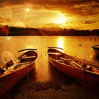 Buy canvas prints of Boats at sunset by JC studios LRPS ARPS