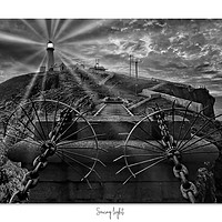 Buy canvas prints of South stack Lighthouse in mono by JC studios LRPS ARPS
