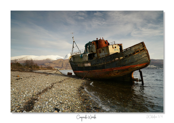 Corpach Wreck in winter Picture Board by JC studios LRPS ARPS