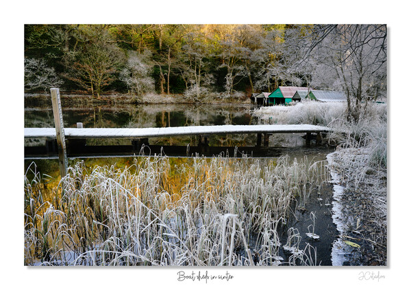 Boat sheds in winter Picture Board by JC studios LRPS ARPS