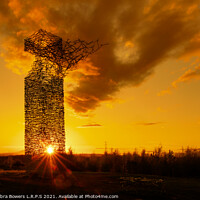 Buy canvas prints of Skytower Sunset, Airdrie Scotland. by Lady Debra Bowers L.R.P.S