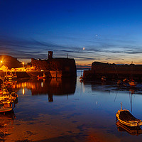 Buy canvas prints of Dunbar harbour at night  by Lady Debra Bowers L.R.P.S