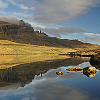 Buy canvas prints of Storr reflection at Loch Fada by Lady Debra Bowers L.R.P.S