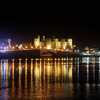 Buy canvas prints of Conwy Castle at night  by Lady Debra Bowers L.R.P.S