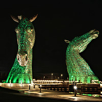 Buy canvas prints of Kelpies Green with Envy Scotland  by Lady Debra Bowers L.R.P.S