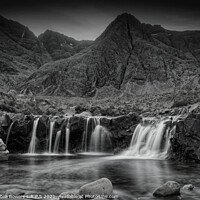 Buy canvas prints of Fairy Pools at Skye Monochrome  by Lady Debra Bowers L.R.P.S