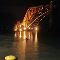Buy canvas prints of The Forth Bridge Scotland at night  by Lady Debra Bowers L.R.P.S