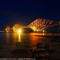 Buy canvas prints of Forth Bridge Scotland at night  by Lady Debra Bowers L.R.P.S