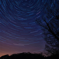 Buy canvas prints of Star trails over Knypersley Pool, the unseen beaut by 
